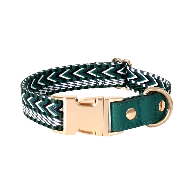 Classic Webbing Leather Dog Collar